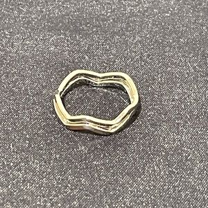 Zig Zac Midi White Gold Plated Ring set of 2 Rings Size 5.5